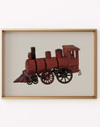 Vintage Winter Print | Red Train