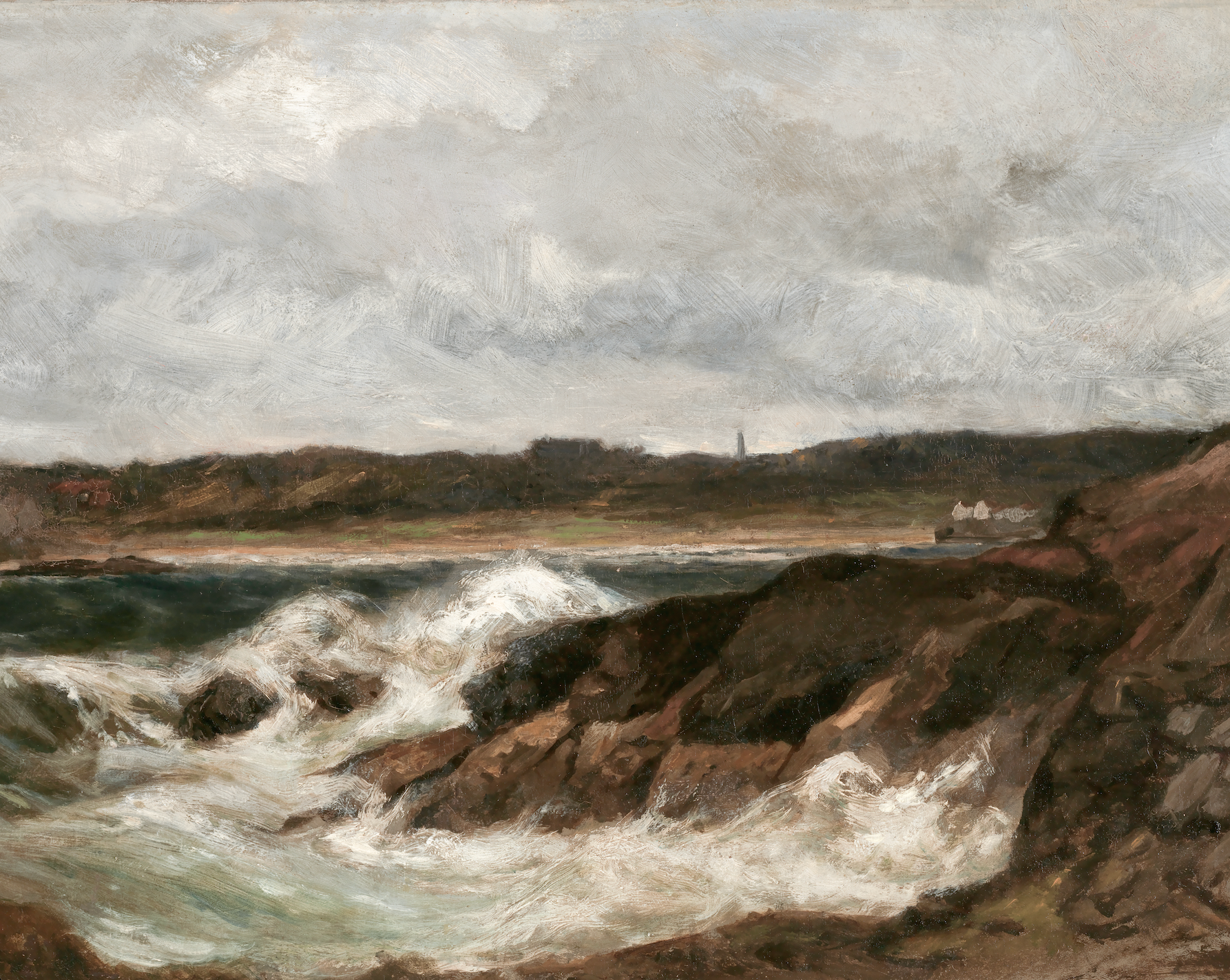 Vintage Seascape Print | Waves at Shore