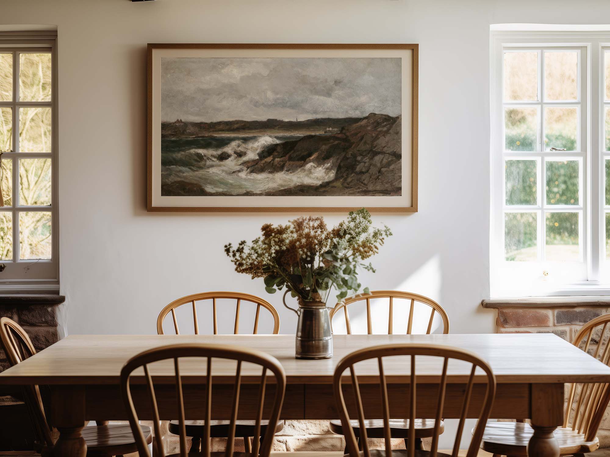 Vintage Seascape Print | Waves at Shore