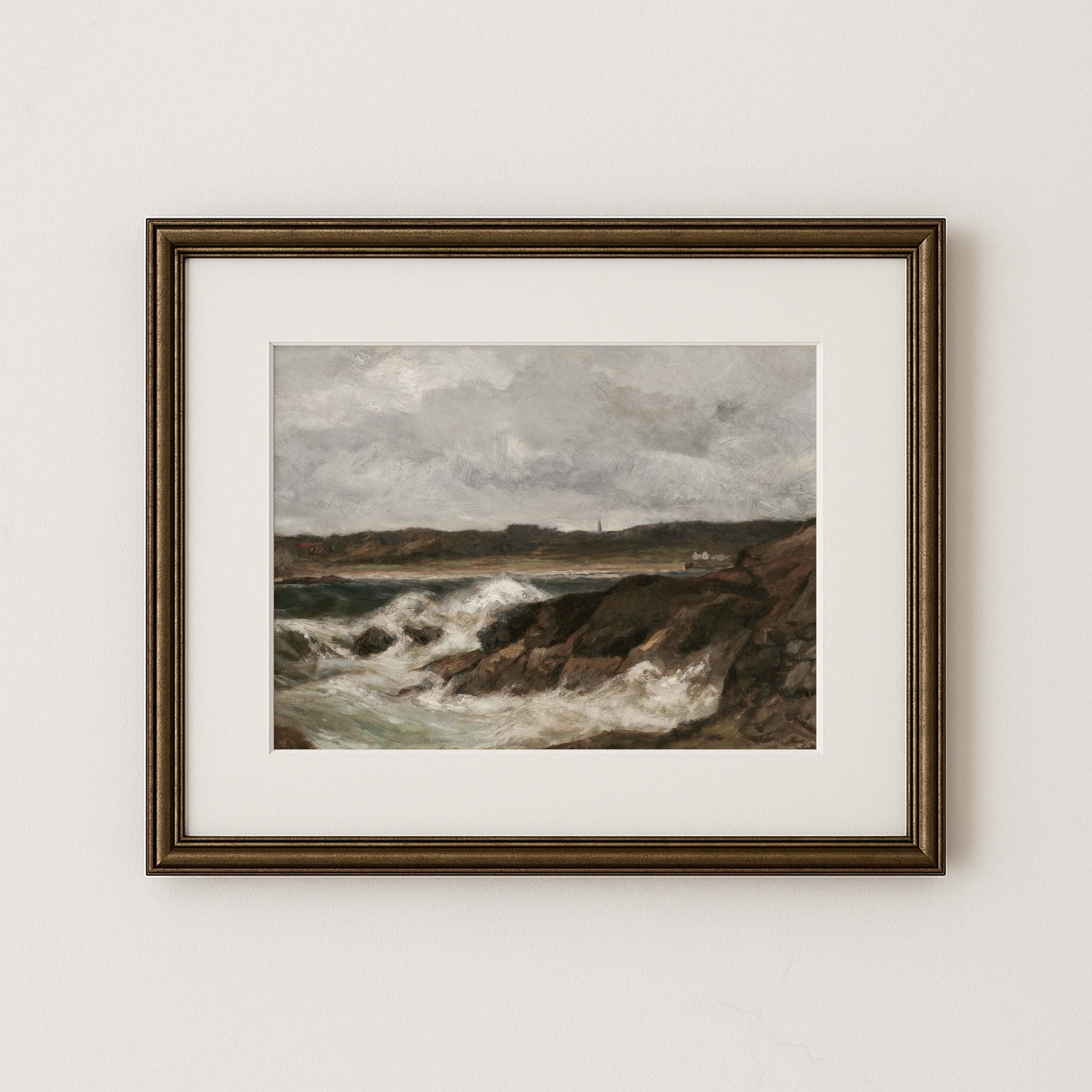 Vintage Seascape Print | Waves at Shore