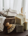Savon de Marseille Cube (300-600g). French linens. handmade horse hair dish brush.
