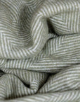 Recycled Wool Blanket- Olive Herringbone