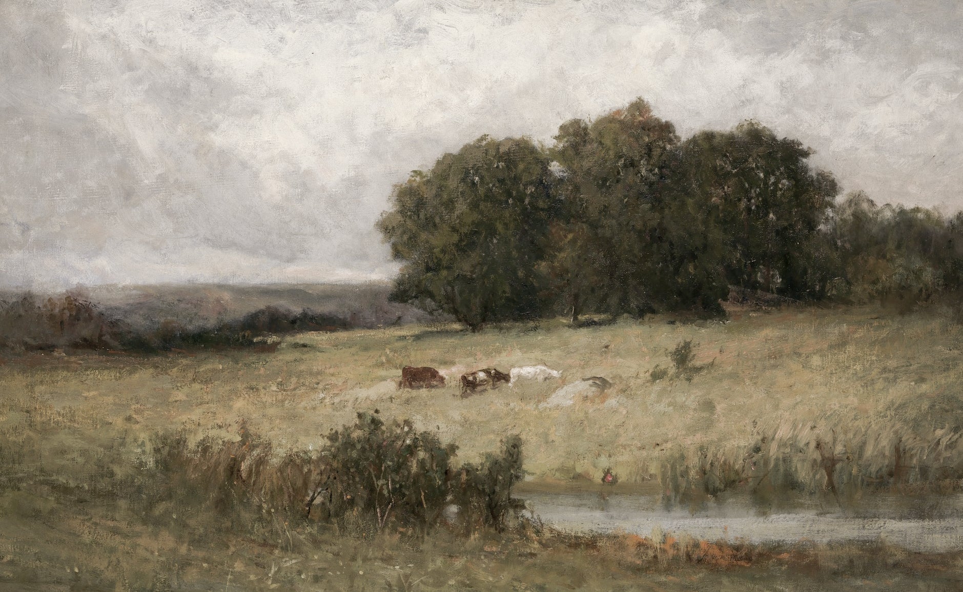 Vintage Landscape Print | Cattle