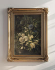Vintage Still Life Print | White and Blue Floral