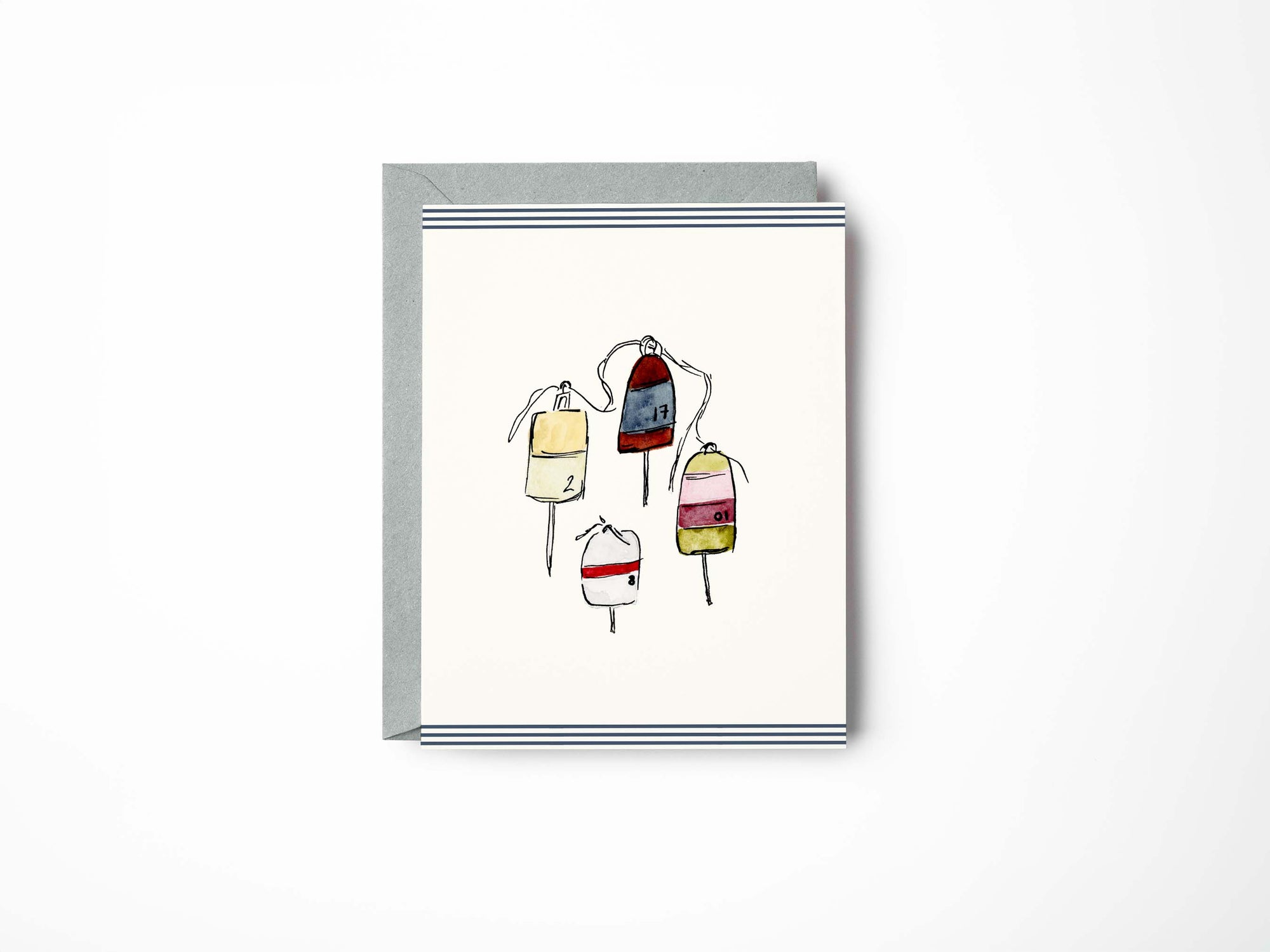 Buoy Watercolour Greeting Card Set