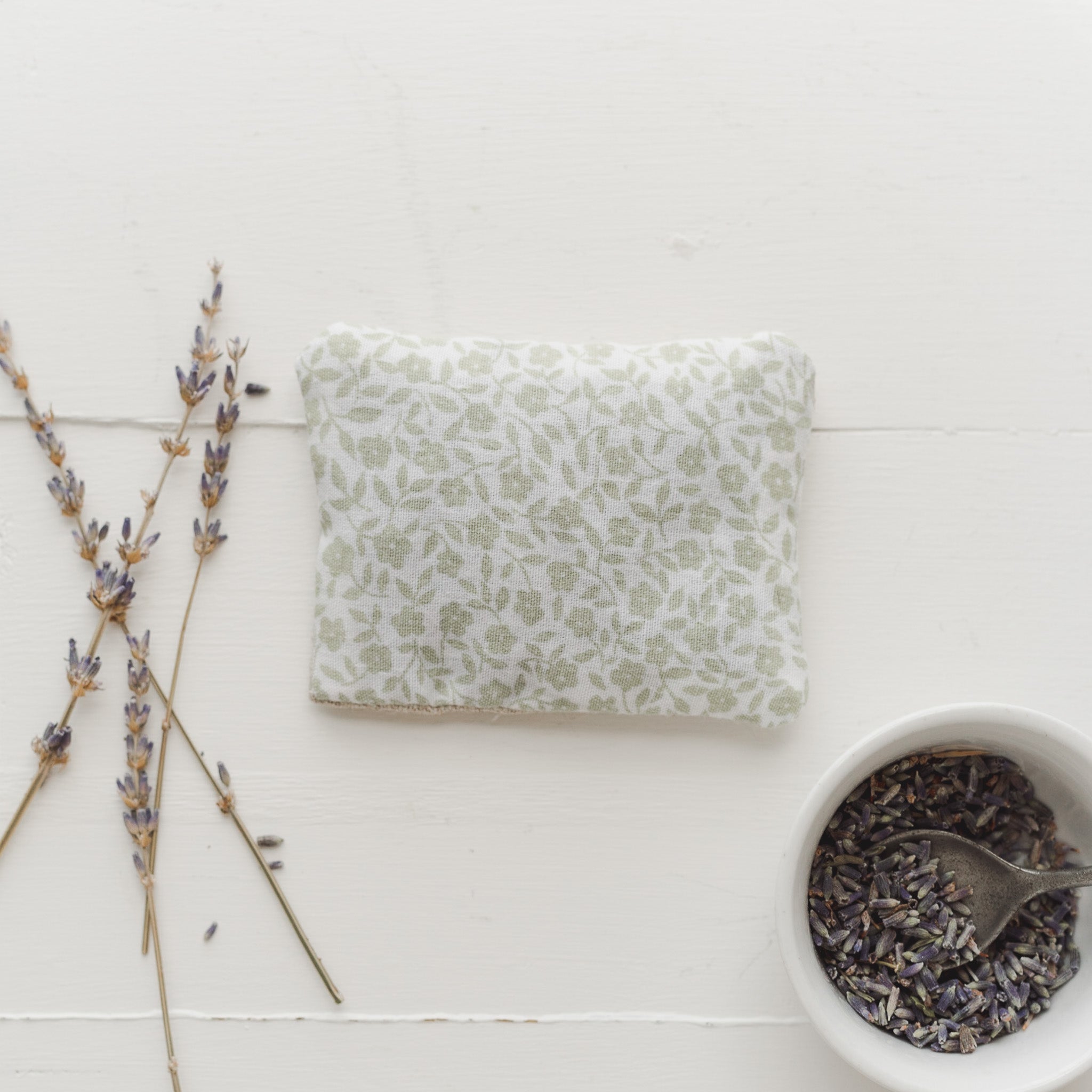 Handmade Lavender Sachet - Set of 3 Green Floral