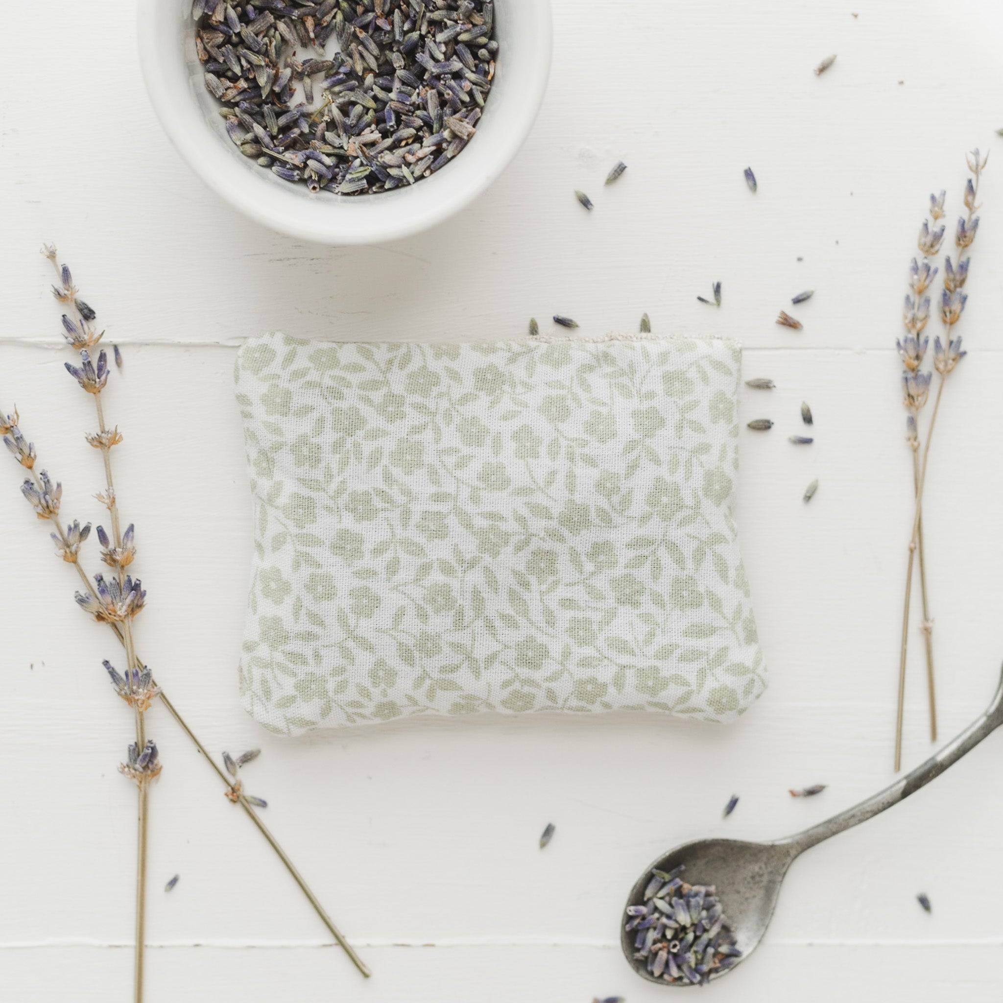 Handmade Lavender Sachet - Set of 3 Green Floral