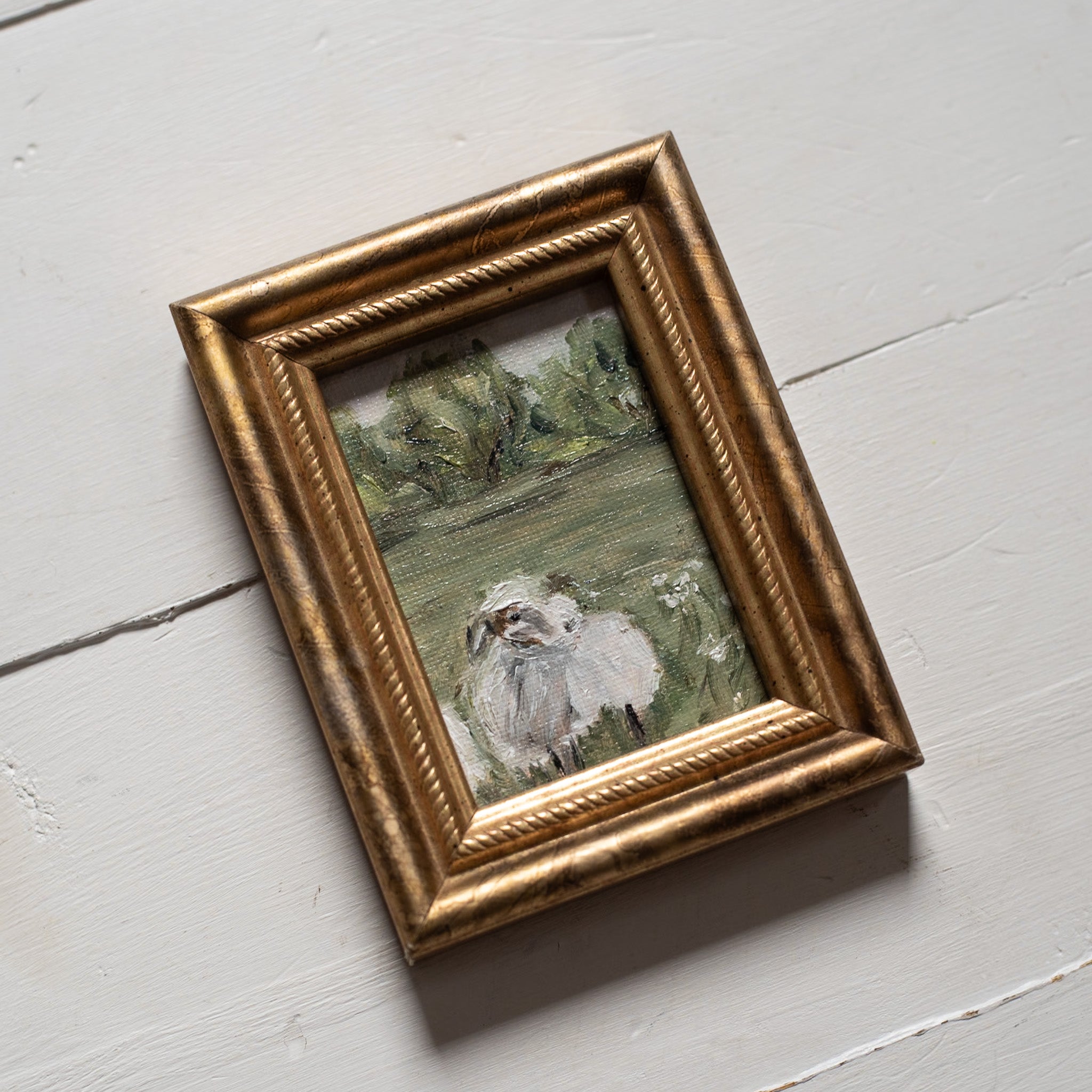 Original Oil Painting Framed - Sheep