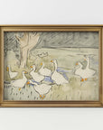 Vintage Nursery Print | Family of Ducks