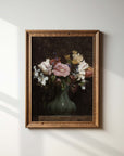 Vintage Still Life Print | Green Vase