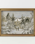 Vintage Winter Print | House at Montfoucault