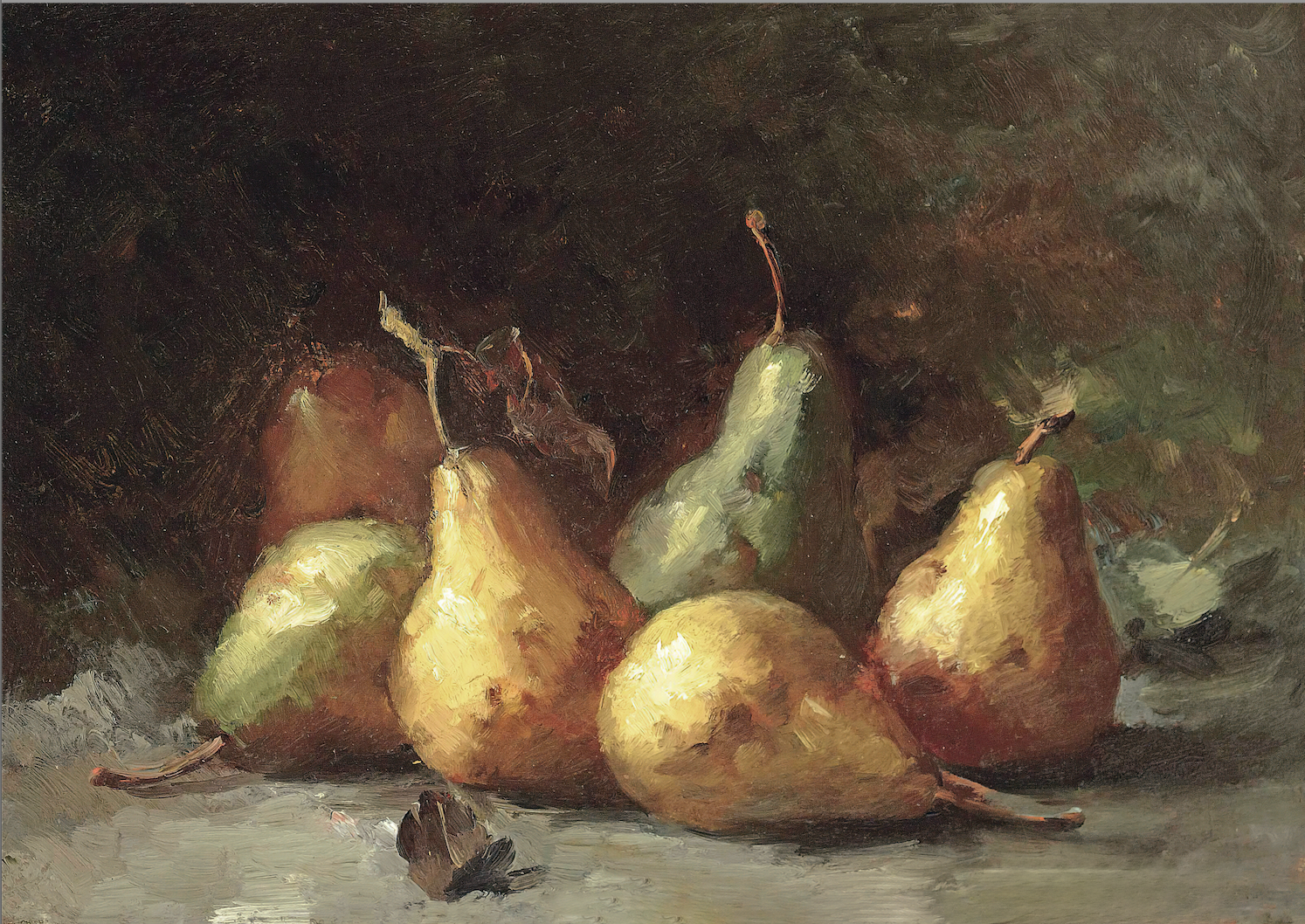 Vintage Still Life Print | Pears on Table