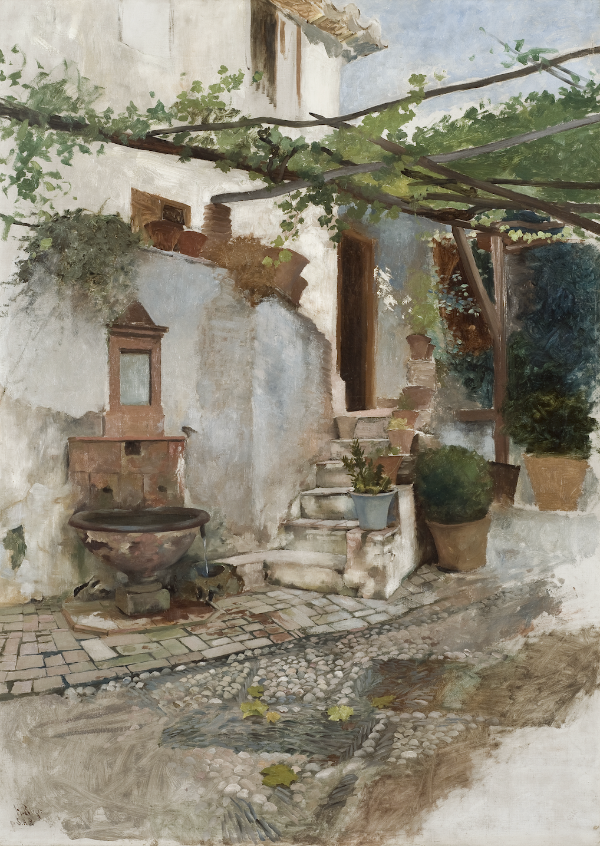 Vintage Landscape Print | Terracotta Patio