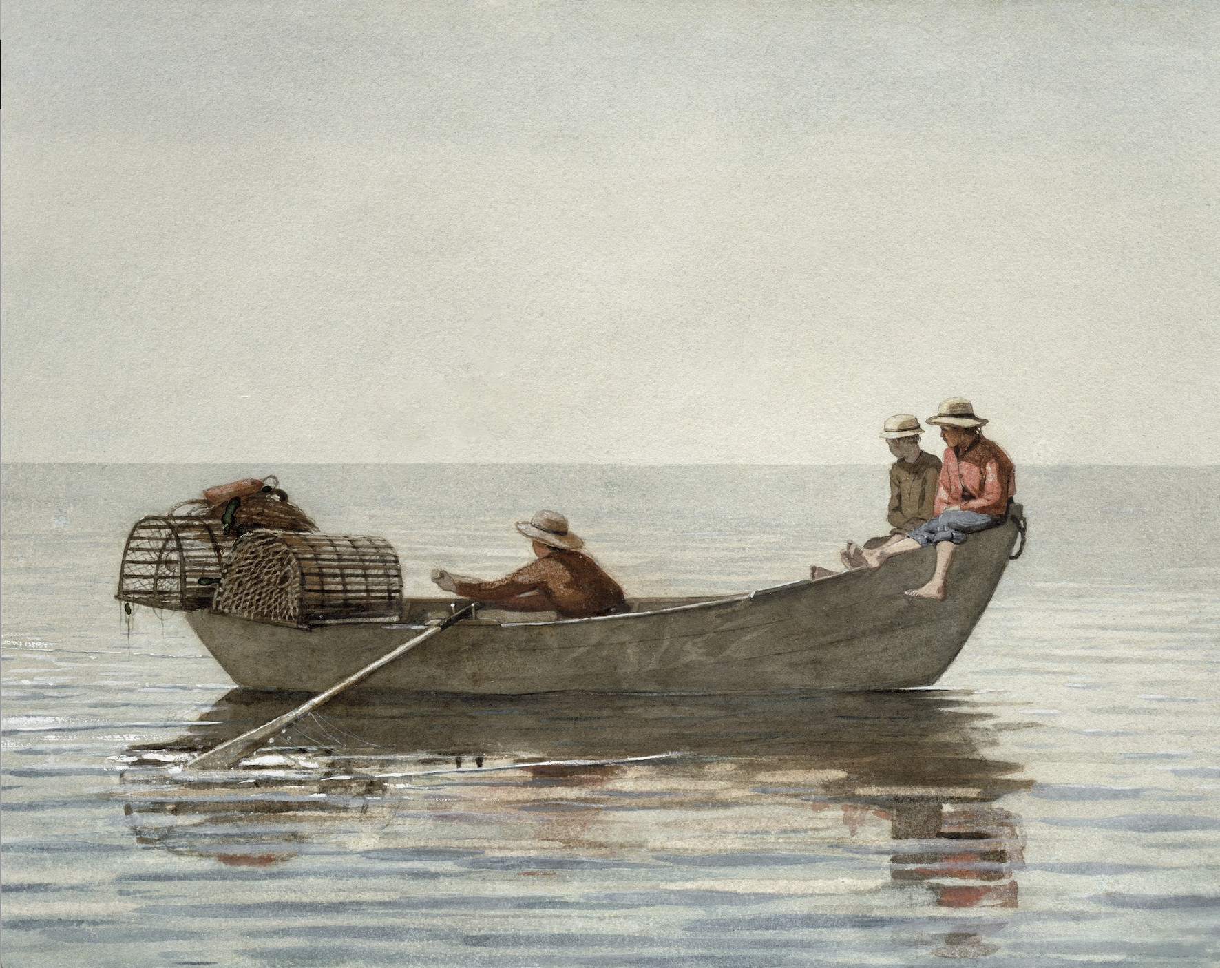 Vintage Nautical Print | Boys Fishing