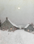 Vintage Landscape Print | Winter Village