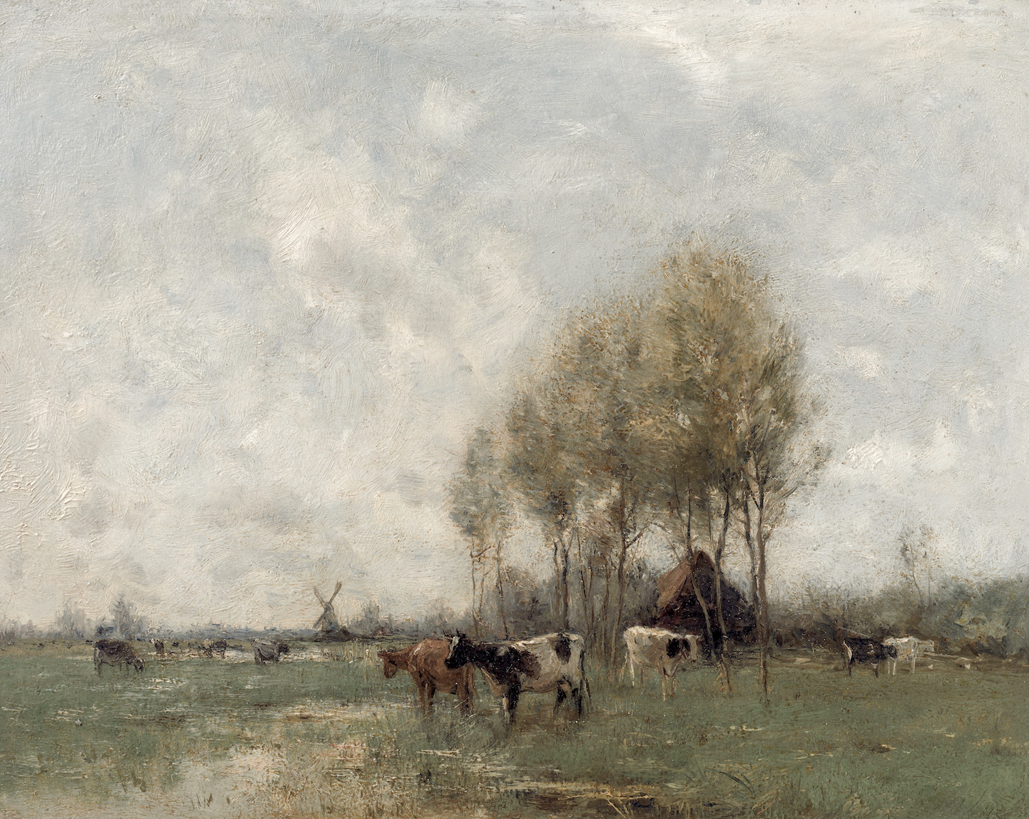 Vintage Landscape Print | Cows in the Field