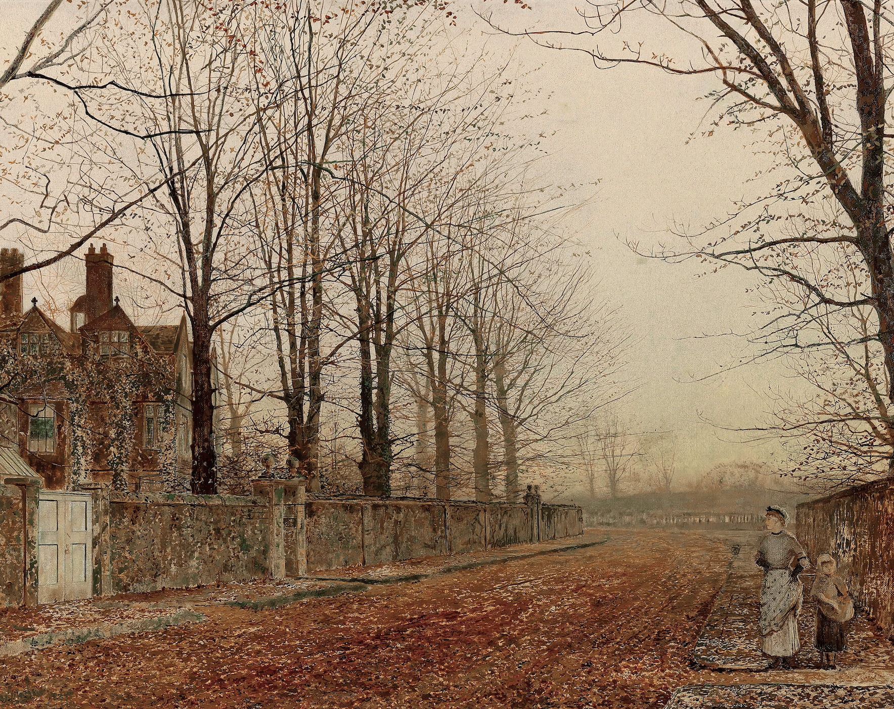 Vintage Autumn Landscape Print | Fall Stroll – Cardinal Farmhouse