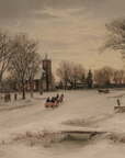 Vintage Winter Landscape Print | Christmas Eve