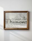 Vintage Winter Landscape | Snowy Perch