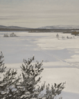 Vintage Winter Landscape Print | Frozen Lake