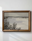 Vintage Winter Landscape Print | Frozen Lake