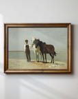 Vintage Seascape Print | Boy with Horses