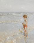 Vintage Seascape Print | Little One by the Water