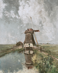 Vintage Landscape Print | By the Windmill