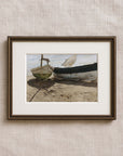 Vintage Seascape Print | Seashore Boats