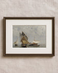Vintage Seascape Print | Sitting Boats