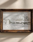 Vintage Winter Landscape | Snowy Perch