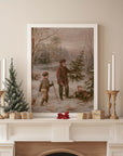 Vintage Winter Still Life Print | Tree Picking