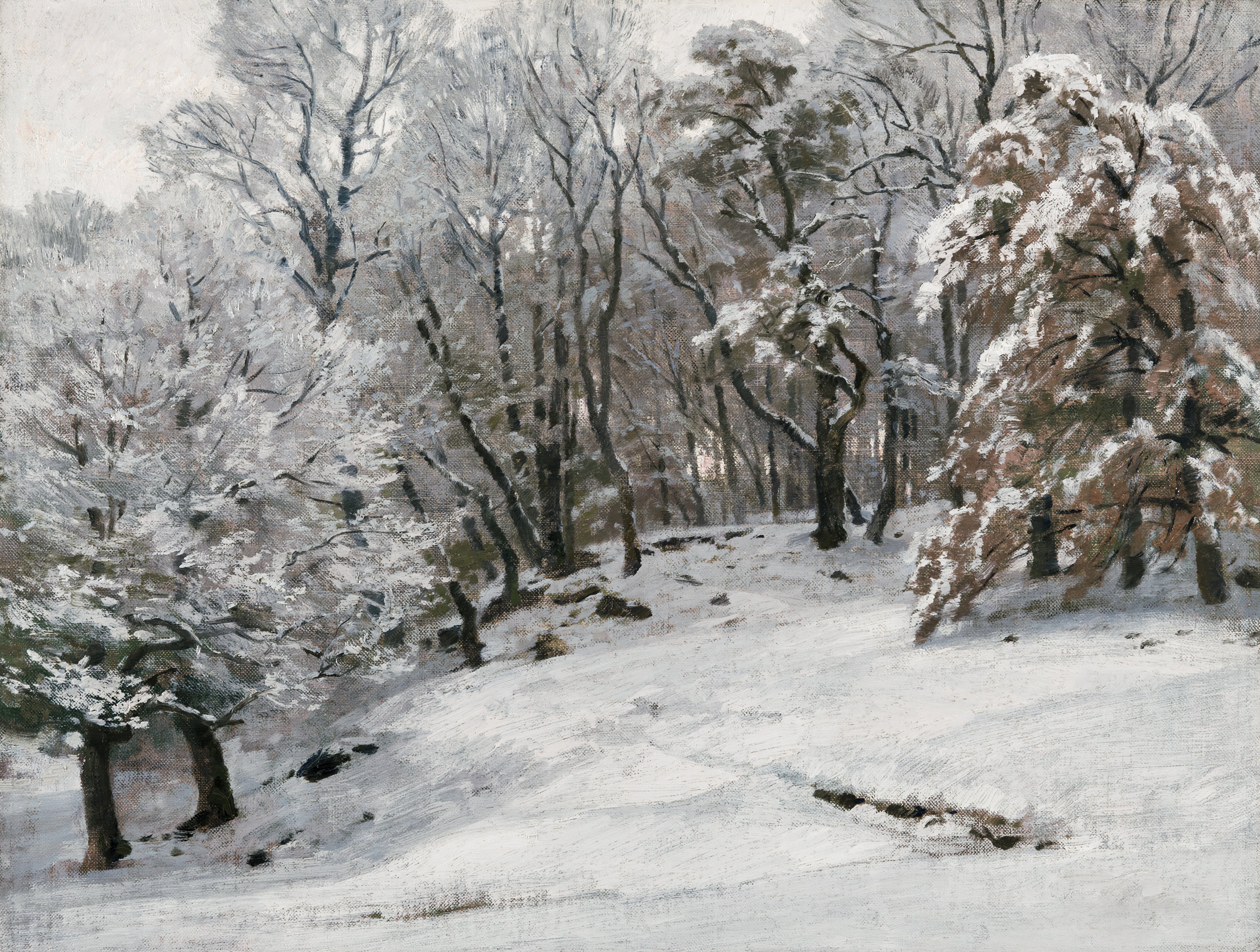 Vintage Landscape Print | Winter Trees