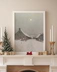 Vintage Landscape Print | Winter Village