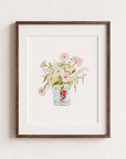 Bianco Tin with Flower Bouquet Watercolour Wall Art Print