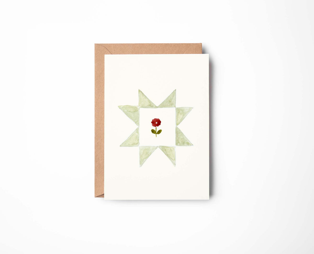 Patchwork Mini Card - Green