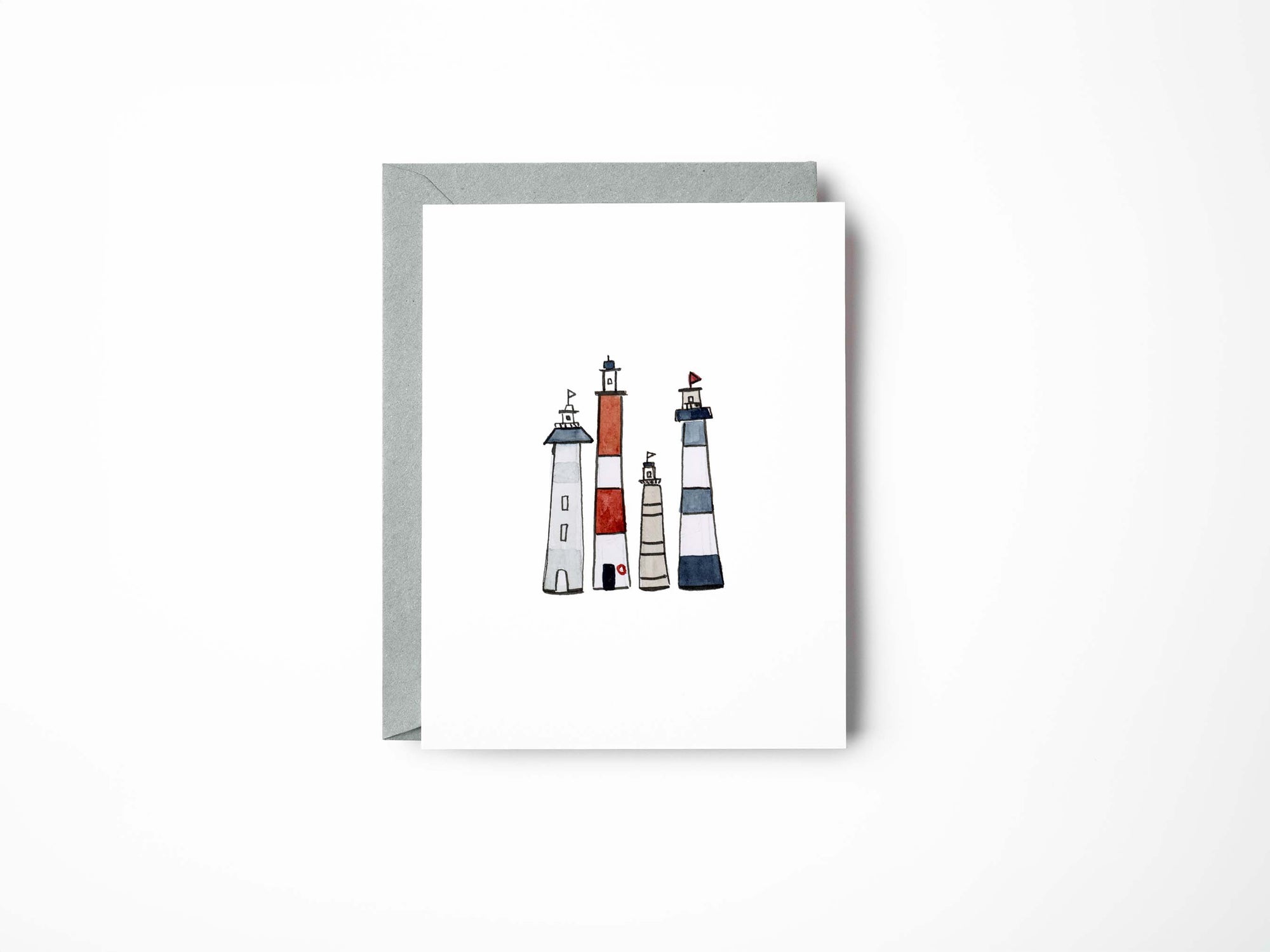 Nautical Lighthouse Watercolour Greeting Card Set