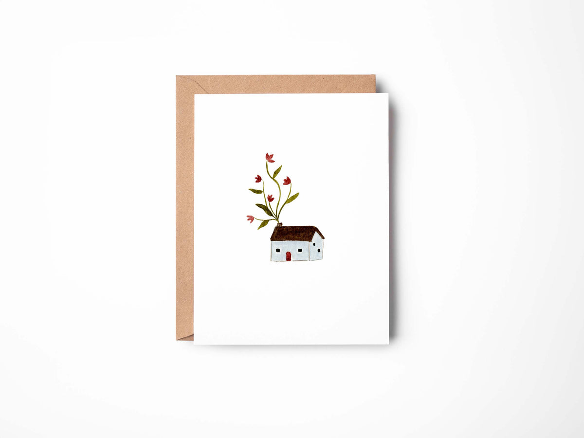 Little Cabin Watercolour Greeting Card