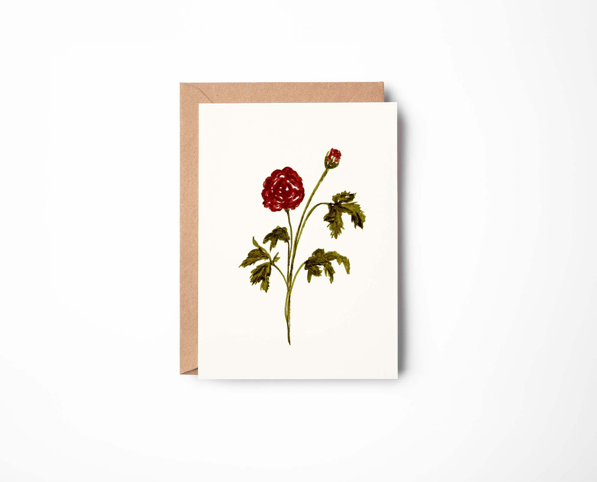 Red Floral Mini Card