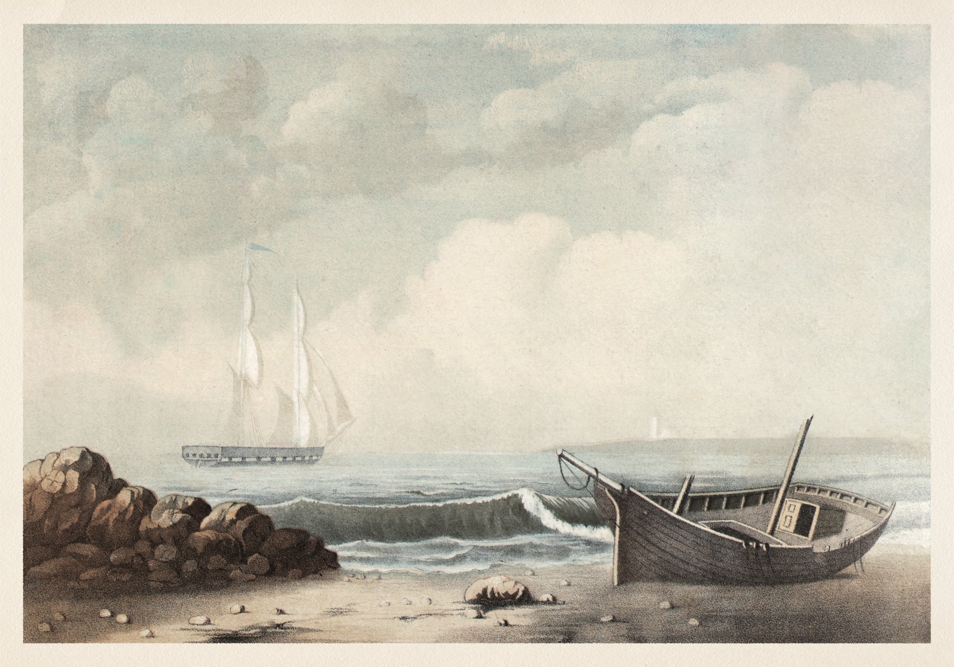 Vintage Nautical Print | Shipwreck