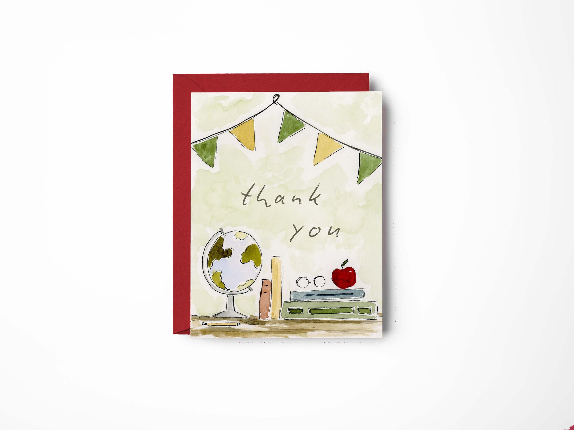 Thank You Teacher Watercolour Greeting Card Set