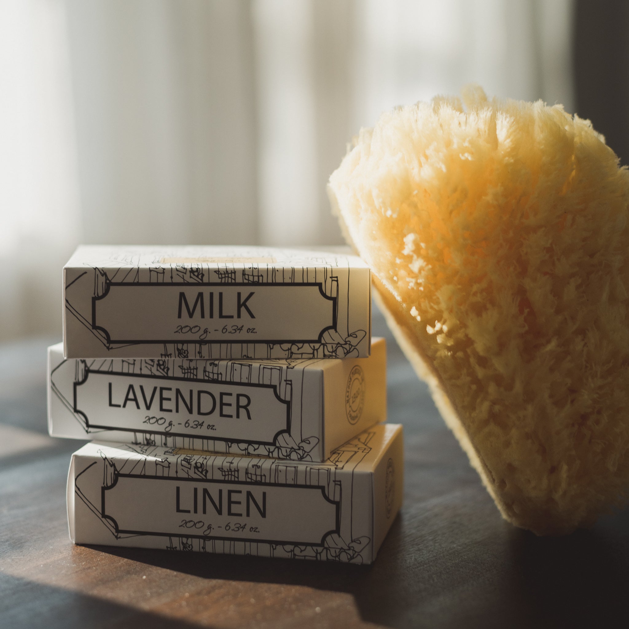 French Bar Soap with Natural Sea Sponge