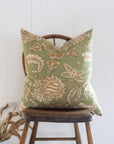 Green paisley pillow cover. Old victorian home pillow cover. Victorian pillow cover. Old english pattern. Old victorian pattern. Artisan made pillows. 